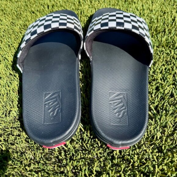 VANS La Costa Unisex Slides, Black/Checkerboard, Men's 9 - Picture 3 of 5